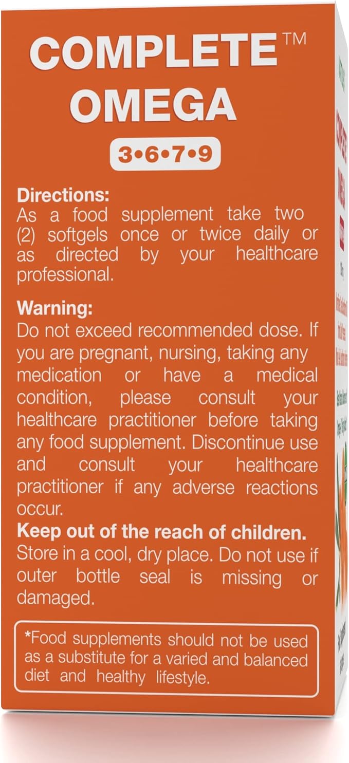 Nattura Complete Omega 3-6-7-9 Pure Sea Buckthorn Oil European Quality from Unrefined Cold Pressed Whole Sea Buckthorn Wild Berries - Non-GMO Certified Kosher Gluten-Free 1 Bottle - 60 Capsules