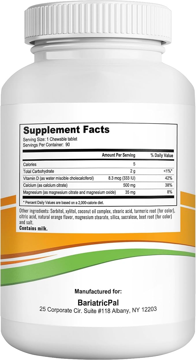 BariatricPal Calcium Citrate 500mg Chewable Tablets - Orange