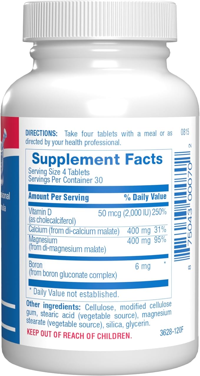 Calcium Magnesium D3 Bone Supplement for Women - Clinical Bone Strength Supplement with Magnesium Calcium Vitamin D3 &amp Boron Complex for Bone Maintenance - 120 Count Nutra Cal 1:1