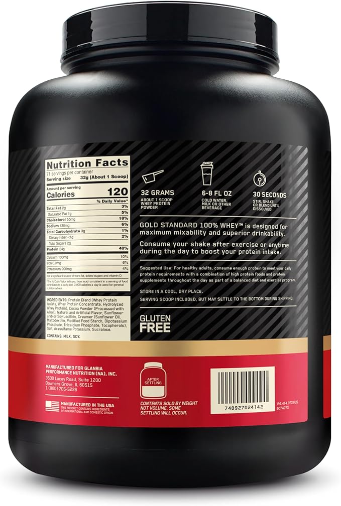 Optimum Nutrition Gold Standard 100% Whey Protein Powder Extreme Milk Chocolate 5 Pound (Packaging May Vary)
