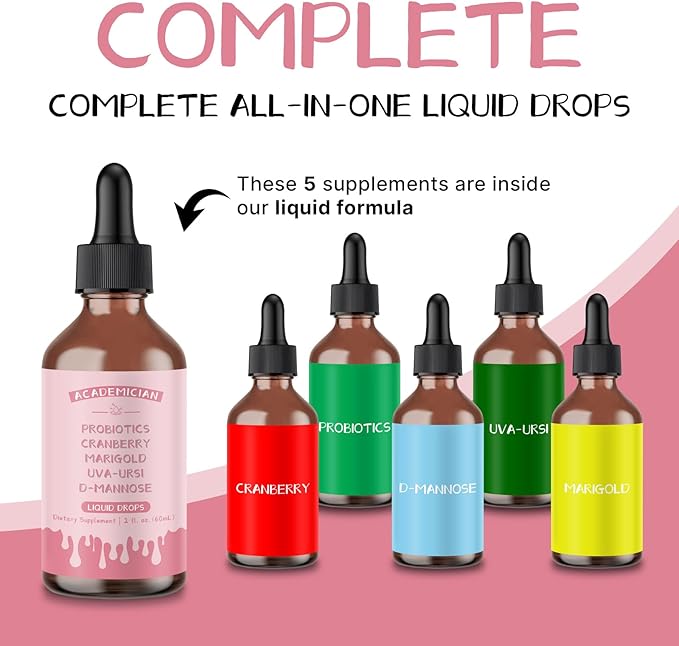 Cranberry Extract Liquid Probiotic with UVA Ursi Tincture D Mannose Liquid - 60ml