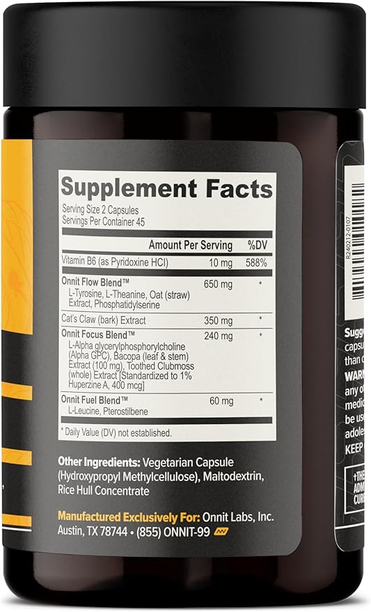 ONNIT Cognitive Performance Bundle: Alpha Brain Nootropic Capsules (90 Count) + Alpha Brain Black Label Capsules (80 Count) IGEN Non-GMO Tested Focus Mental Clarity &amp Alertness Pack of 2