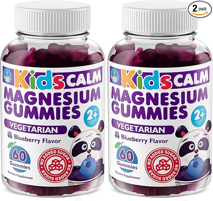 DR. MORITZ Sugar-Free Calm Magnesium Gummies for Kids and Adults - Non-GMO Magnesium Citrate Gummies - Blueberry Flavor - 2-Pack (60 Count)