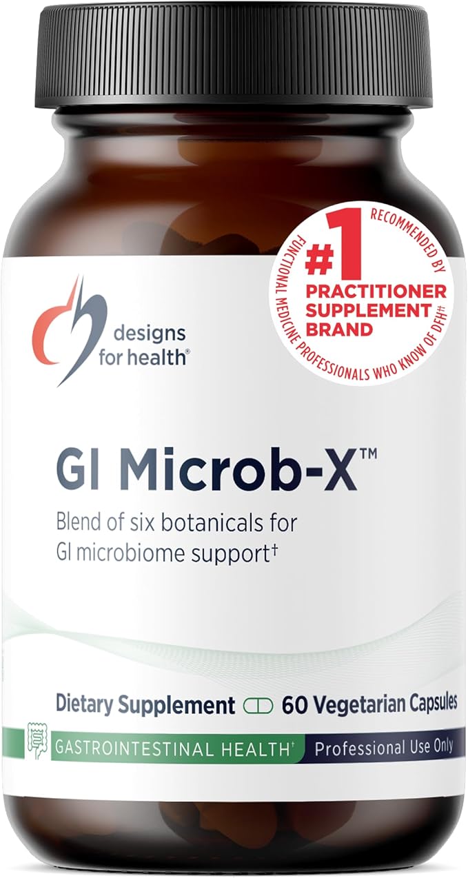 Designs for Health GI Microb-X - Botanical Gut Support Cleanse + Detox Supplement with Tribulus Berberine + Barberry Extract - Vegetarian + Non-GMO (60 Capsules)