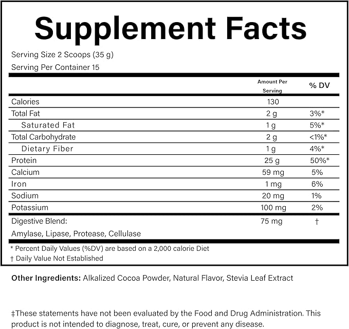 PURE® Vegan Protein Powder - 25g Plant Based Protein 15 Servings - Pea &amp Mung Bean Blend with Digestive Enzymes - Dairy-Free - Muscle Recovery &amp Appetite Control - Chocolate 525 Grams
