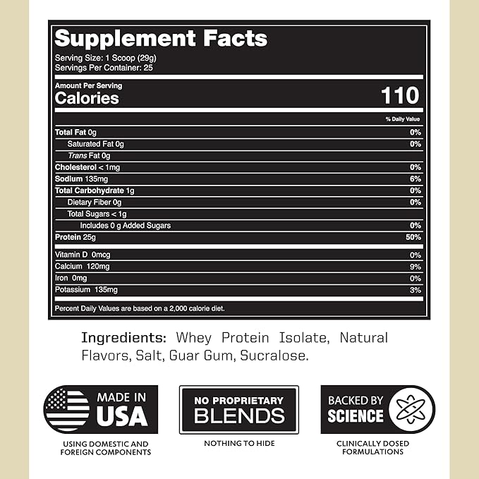 Outwork Nutrition Whey Isolate Protein Powder - Accelerates Muscle Building &amp Recovery - Low Lactose Gluten-Free - Post Workout Supplement - Enhanced Protein Synthesis Vanilla 1.6lbs