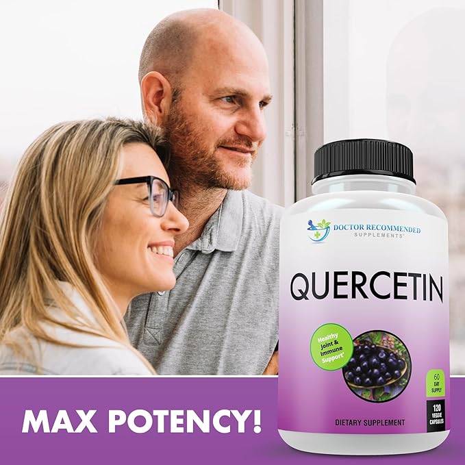 DOCTOR RECOMMENDED SUPPLEMENTS Quercetin 1000mg Per Serving - 120 Veggie Capsules Vitamin Supplement 60 Day Supply (Vegan and Non-GMO)