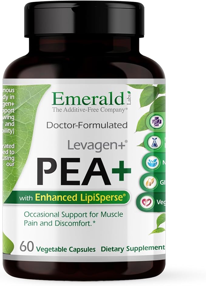 Emerald Laboratories Pea+ with Levagen+ - Support Joint &amp Muscle Health with Meriva Curcumin OptiMSM &amp Levagen+ Pea* - Non-GMO Vegan Gluten-Free - 60 Vegetable Capsules