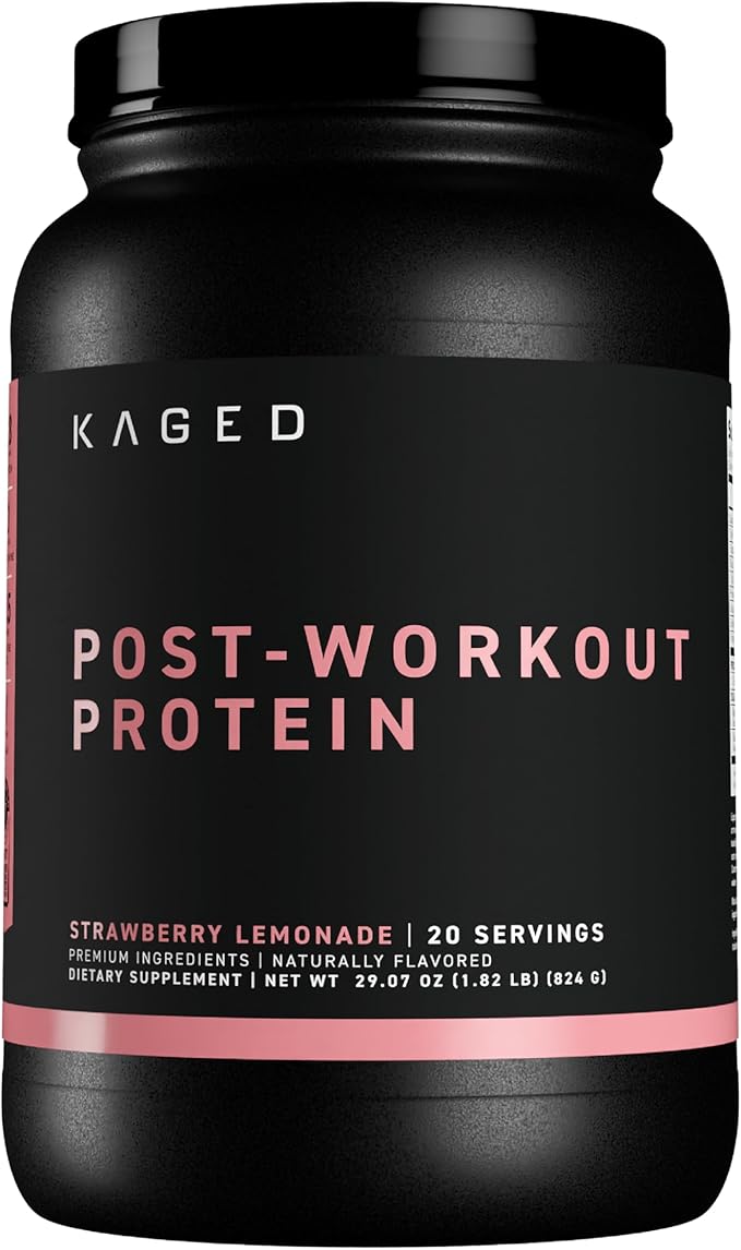 Kaged Post Workout Protein Powder | Strawberry Lemonade | Whey Protein Creatine Glutamine &amp Betaine | Re Recovery Drink | Supports Muscle Building | Supplements for Men &amp Women | 20 Servings