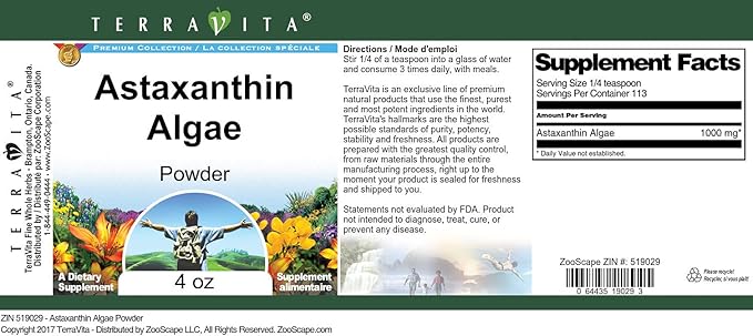 Astaxanthin Algae Powder (4 oz ZIN: 519029)