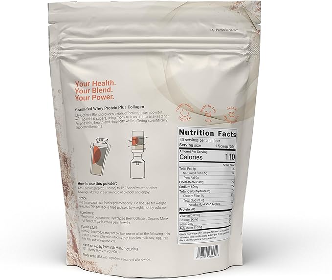 Vanilla Protein Powder 100% Organic Natural Vanilla Flavor