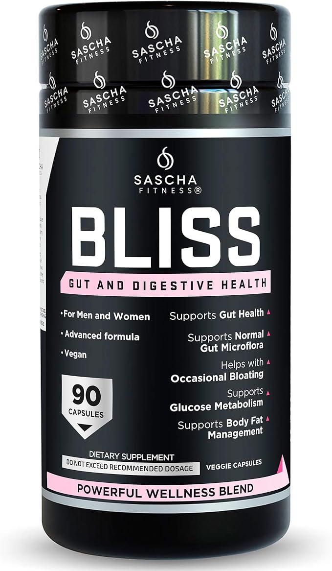 SASCHA FITNESS®️Gut and Digestive Health Support Pills | Prebiotics Probiotics &amp Enzyme Blend |Berberine HCIGluco Vantage®|Helps with BloatingFat Loss CravingsGlucose Metabolism30 Day Supply