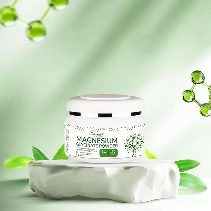 Magnesium Glycinate 220mg High Absorption Magnesium Powder for Sleep Calm Powdered Chelated Magneisum bisglycinate Glicinato de Magnesio 190 Serving