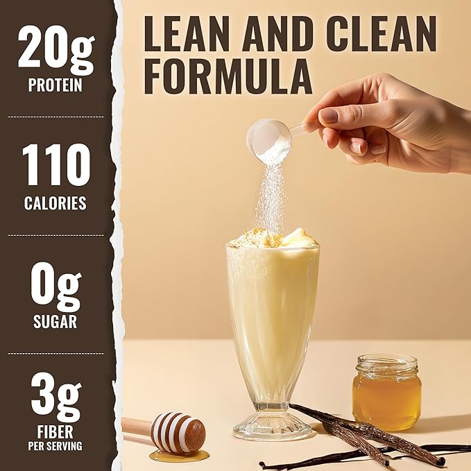 10X Health Vegan Protein Powder - 20g per Serving Plant Based Protein Powder for Muscle Support Strength &amp Nutrition - Dairy-Free &amp Gluten-Free - Honey Vanilla 2.3 lbs 30 Servings