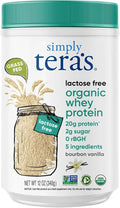 simply tera's Lactose Free Organic Whey Protein Powder - Lactose Free Vanilla 20g of Protein Per Serving Non-GMO Gluten-Free rBGH-Free Kosher - 12 Oz.