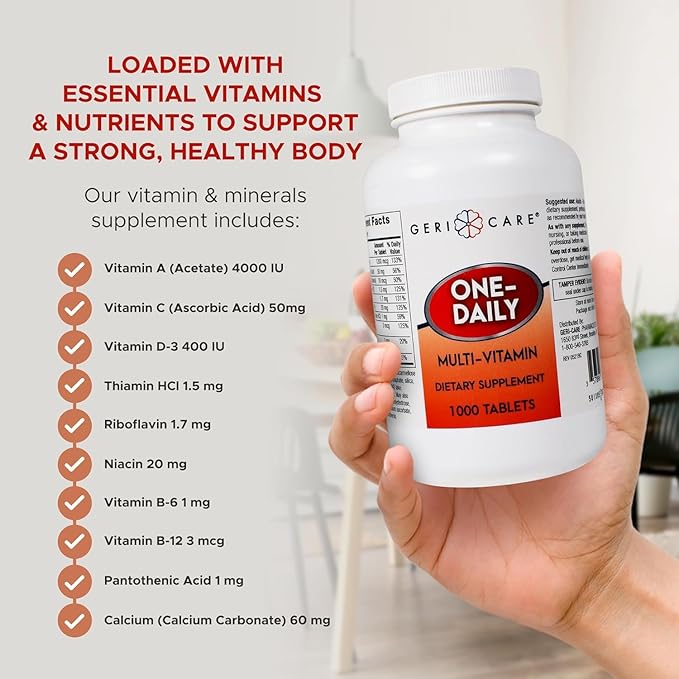 GeriCare Multivitamin Supplement Tablets (Bottle of 1000)