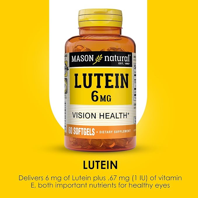 MASON NATURAL Lutein 6 mg with Vitamin E 6 Month Supply Healthy Vision &amp Eye Function Supports Normal Eye Health Pack of 3