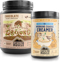 Earth Fed Muscle Power &amp Focus Bundle – Chocolate Plant-Based Protein Powder + Coffee Creamer with Collagen &amp Lion’s Mane – Clean Energy Mental Clarity Hair &amp Joint Support – Dairy-Free