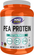 NOW Foods Sports Nutrition Pea Protein 24 g Fast Absorbing Unflavored Powder 2-Pound