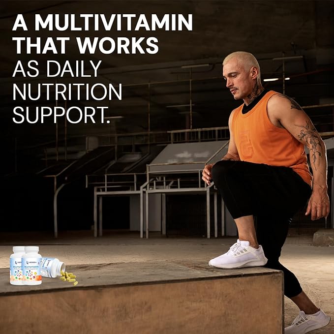 Leowell Multivitamin for Men &amp Women – Daily Vitamin &amp Mineral Complex with Vitamin A C D E B-Complex Zinc Iron &amp Magnesium – Immune &amp Energy Support – 60 Capsules – Multivitamin