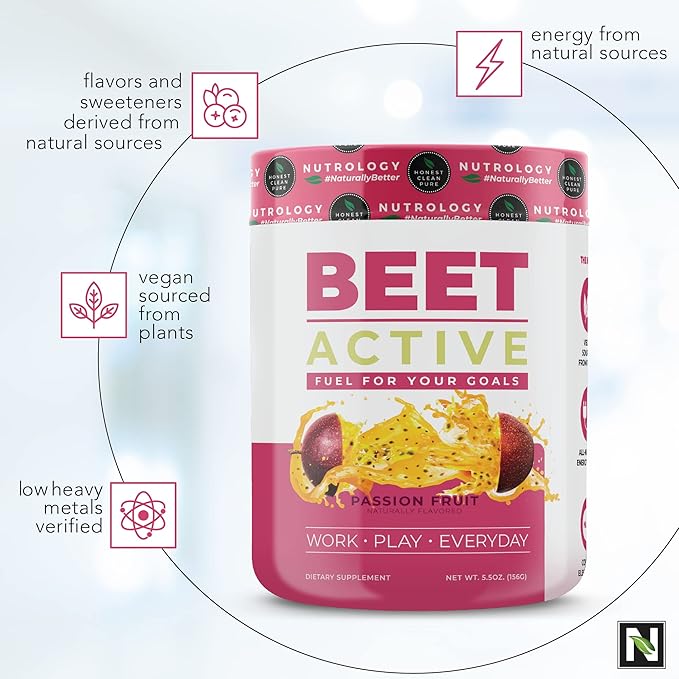 Nutrology TRIPACT Protein Powder 7-in-1 Meal Replacement Shake Creamy Chocolate Flavor (20 Servings) Beet Active Natural Pre-Workout Powder Passion Fruit Flavor (30 Servings)