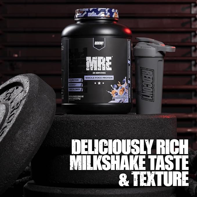 REDCON1 MRE Protein Powder Vanilla Milkshake - Meal Replacement Protein Blend Made with MCT Oil &amp Whole Foods - Protein with Natural Ingredients to Aid in Muscle Recovery (25 Servings)