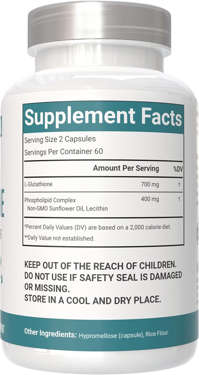 Liposomal Glutathione 1110 mg 120 Capsules Vegan 100% Vegetarian Non-GMO &amp Gluten Free - 2 Packs