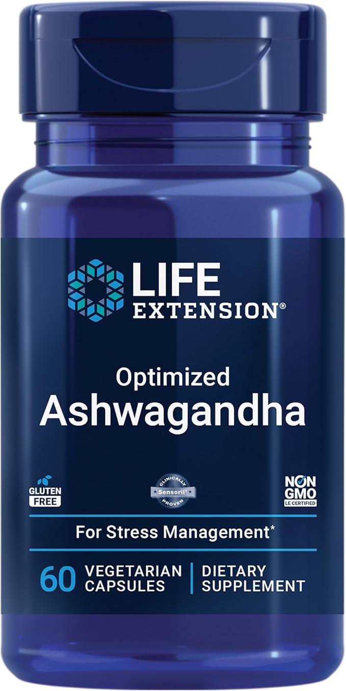 Life Extension Two-Per-Day 120 Tablet Multi-Vitamin &amp 60 Capsule Optimized Ashwagandha Stress Relief Supplement Bundle