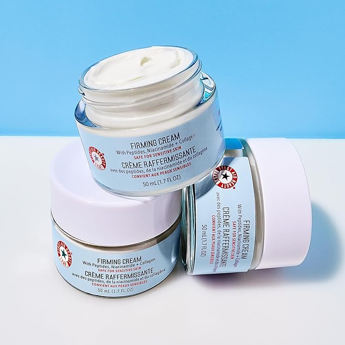 First Aid Beauty Firming Collagen Cream with Collagen Peptides and Niacinamide – Day + Night Anti-Aging Face Moisturizer – 1.7 fl oz
