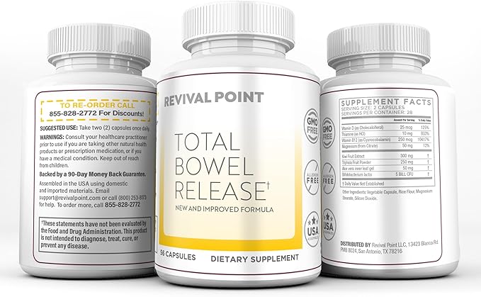 Total Bowel Release - Bloating Relief for Women &amp Men - 6 Bottles