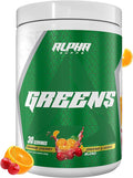 Alpha Supps - Alpha Greens Supplement | Fruit &amp Vegetable Superfood Powder | Over 40 Natural Plant Based Ingredients | Prebiotic &amp Probiotic Digestive Support Blend - 30 Servings (Orange Cherr
