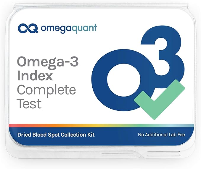 Omega Quant Omega-3 Index Complete - Complete Fatty Acid Profile Blood Test Kit | Includes - Omega-3s Omega-6s Saturated Fats Monounsaturated fats Trans Fats | 1 Complete Home Kit