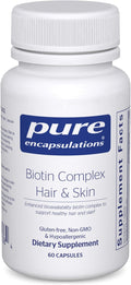 Pure Encapsulations Biotin Complex Hair &amp Skin | Biotin Complex for Healthy Hair and Skin Support | 60 Capsules