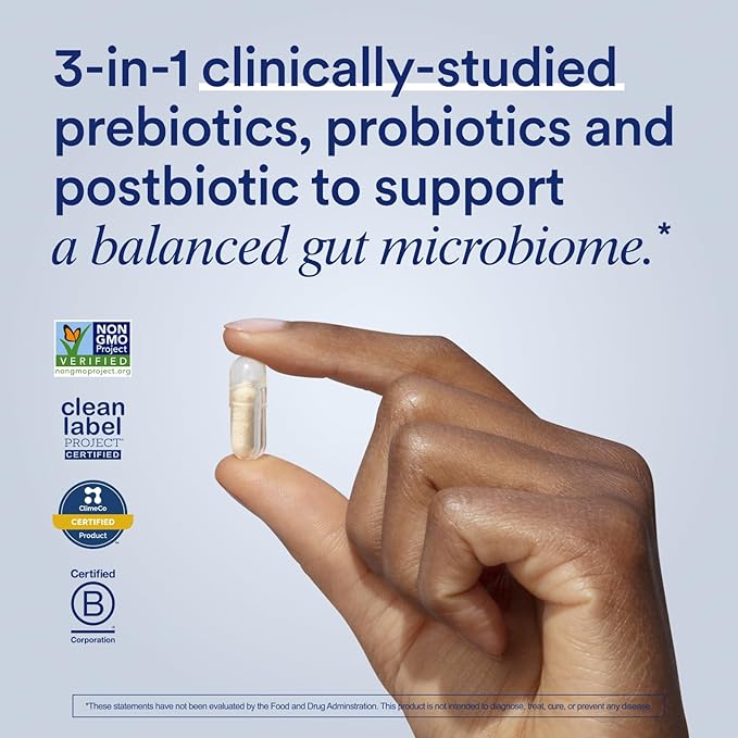 Ritual Synbiotic+ Probiotic Prebiotic Postbiotic 3-in-1 Supplement for Gut Health and Digestive Support Regularity Bloat Immune* Vegan Delayed-Released Daily Capsule Women and Men 30 Day