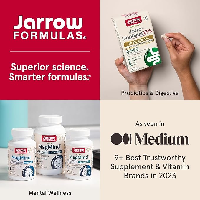 Jarrow Formulas Co-Q10 100 mg - 60 Veggie Caps - Antioxidant Support for Mitochondrial Health Energy Production &amp Cardiovascular Function - Up to 60 Servings