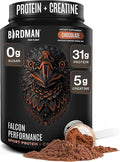 Birdman Falcon Performance Vegan Protein Powder 31g Protein 5g Creatine 5g BCAA Probiotics Electrolytes Pre Workout Low Carb Sugar Free &amp Dairy Free Plant Based Chocolate Protein -19 serv