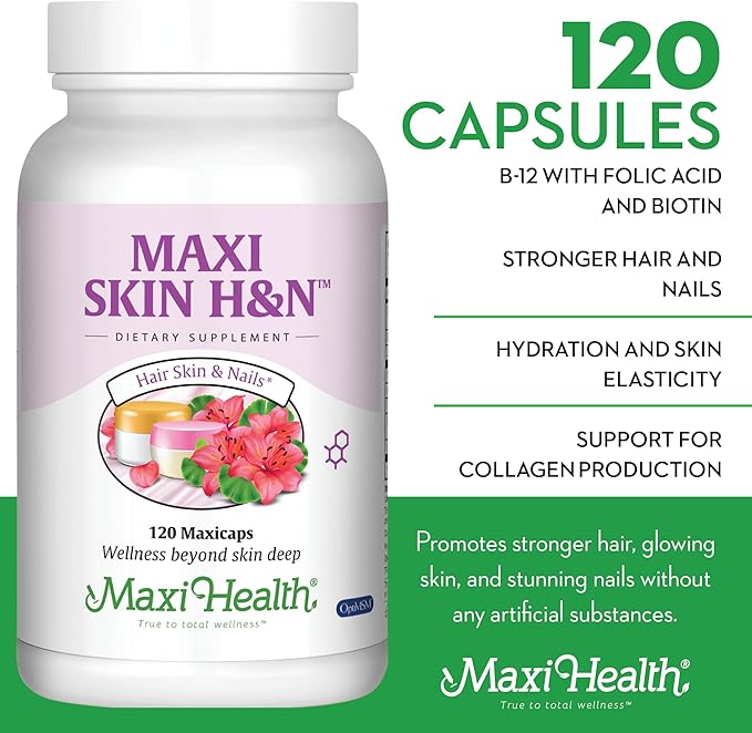 Hair Skin and Nails Vitamins for Women and Men with Hyaluronic Acid Biotin Vitamin A Probiotics - Hair Vitamins for Hair Loss &amp Growth Supplement to Support Body Collagen 120 Caps