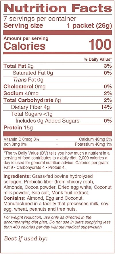 Dr. Kellyann Keto Chocolate Almond Shakes (7 Servings) – Grass-Fed Collagen Protein Keto &amp Paleo-Friendly Gluten-Free