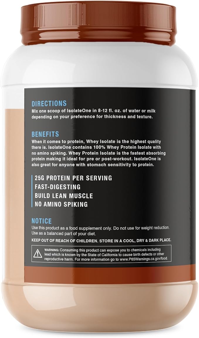 NutraOne IsolateOne Whey Isolate Protein Powder 100% Pure Whey Isolate Powder (Chocolate Peanut Butter - 29 Servings)
