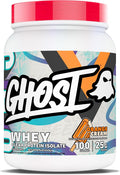 GHOST Clear Whey Isolate Protein Powder Orange Cream - 1.4 LB Tub 25G of Whey Protein - Post Workout Drink for Muscle Gain &amp Recovery – Sugar Free Soy Free &amp Zero Fat 20 Servings