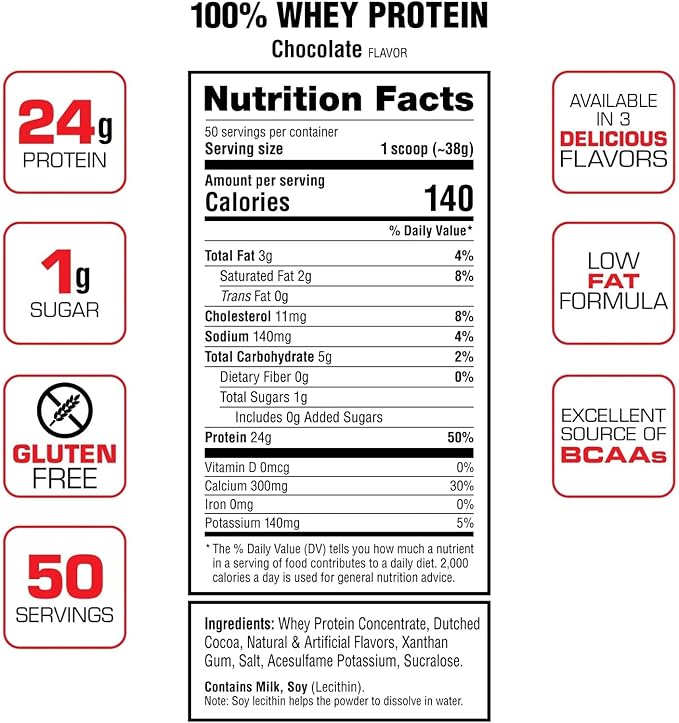 Labrada Nutrition 100% Whey Protein Chocolate 4.13 Pound