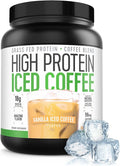Iced Coffee High Protein Coffee Keto Friendly 18g of Protein 2g Carbs Natural Ingredients (18 Servings Vanilla Latte)