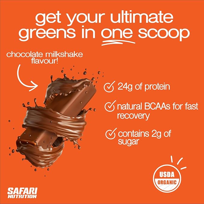 Safari Nu 100% Whey Premium Protein Powder Chocolate - 2 LB Tub 25G of Protein - Concentrate &amp Isolate Whey Protein Blend - 12g BCAAs Per 2 Scoops (2 Pounds Chocolate)