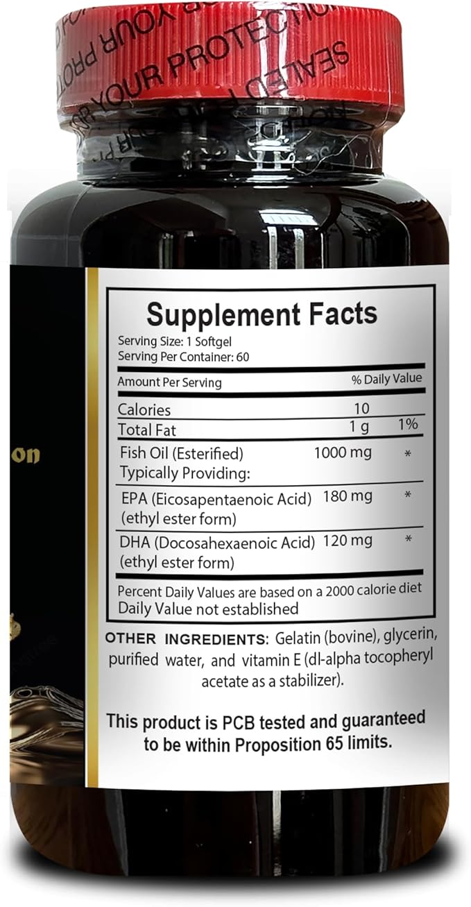 Fish Oil Omega 3 Supplements - Fish Oil Concentrate Fish Oil Supplement w/EPA &amp DHA Fatty Acids Omega 3 Fatty Acids from Wild Caught Fish - 2 Bottles 120 Capsules