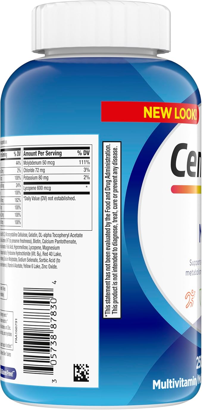 Centrum Multivitamin for Men Multivitamin/Multimineral Supplement with Vitamin D3 B Vitamins and Antioxidants Gluten Free Non-GMO Ingredients - 250 Count