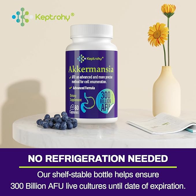 300 Billion AFU Akkermansia Probiotic for Women &amp Men Akkermansia Muciniphila for More Akkermansia Production Digestive Gut &amp Immune Gut Digestive Lining Function 120 Count