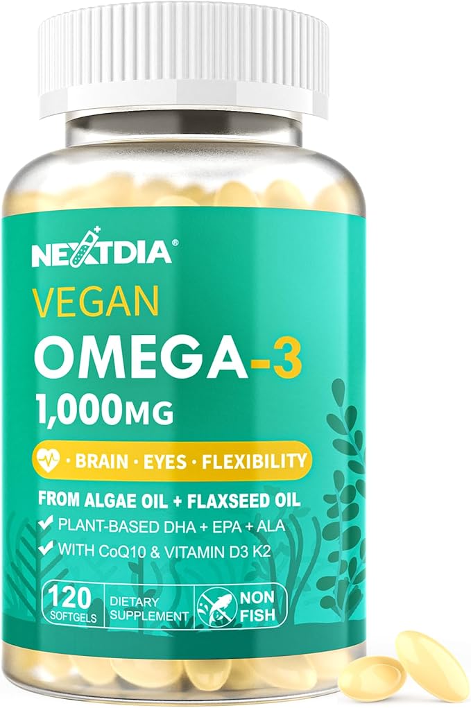 Liposomal Calcium AKG Supplement 1500mg + Vegan Omega 3 Supplement 1000mg