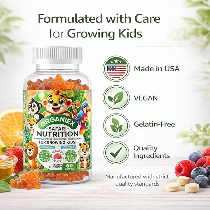 Kids Multivitamin Love Bear Gummies - Packed with 14 essential vitamins &amp minerals including A C D E B-complex Zinc &amp Iron to support growth immunity &amp energy Delicious &amp Fun 6