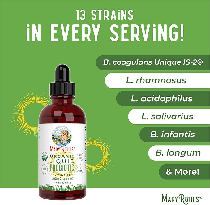 MaryRuth's Probiotic (Unflavored) &amp Oil of Oregano Drops| USDA Organic Clean Label Project Verified® | Vegan Non-GMO Sugar-Free | Immune Support Antioxidant &amp Digestive Health