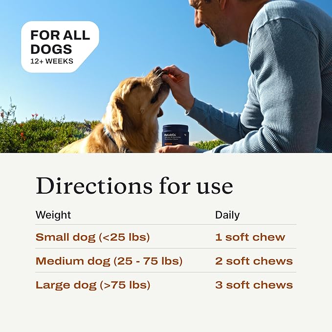 PetLab Co. Allergy &amp Immune Probiotics for Dogs Support Seasonal Allergies Gut &amp Digestive Health - Pork Flavor - 30 Soft Chews - Pack of 2 - Packaging May Vary